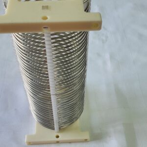 Inductor, 8 gauge wire, 10 inches overall length, 33 micro Henry’s nominal inductance  with Qcoil furniture